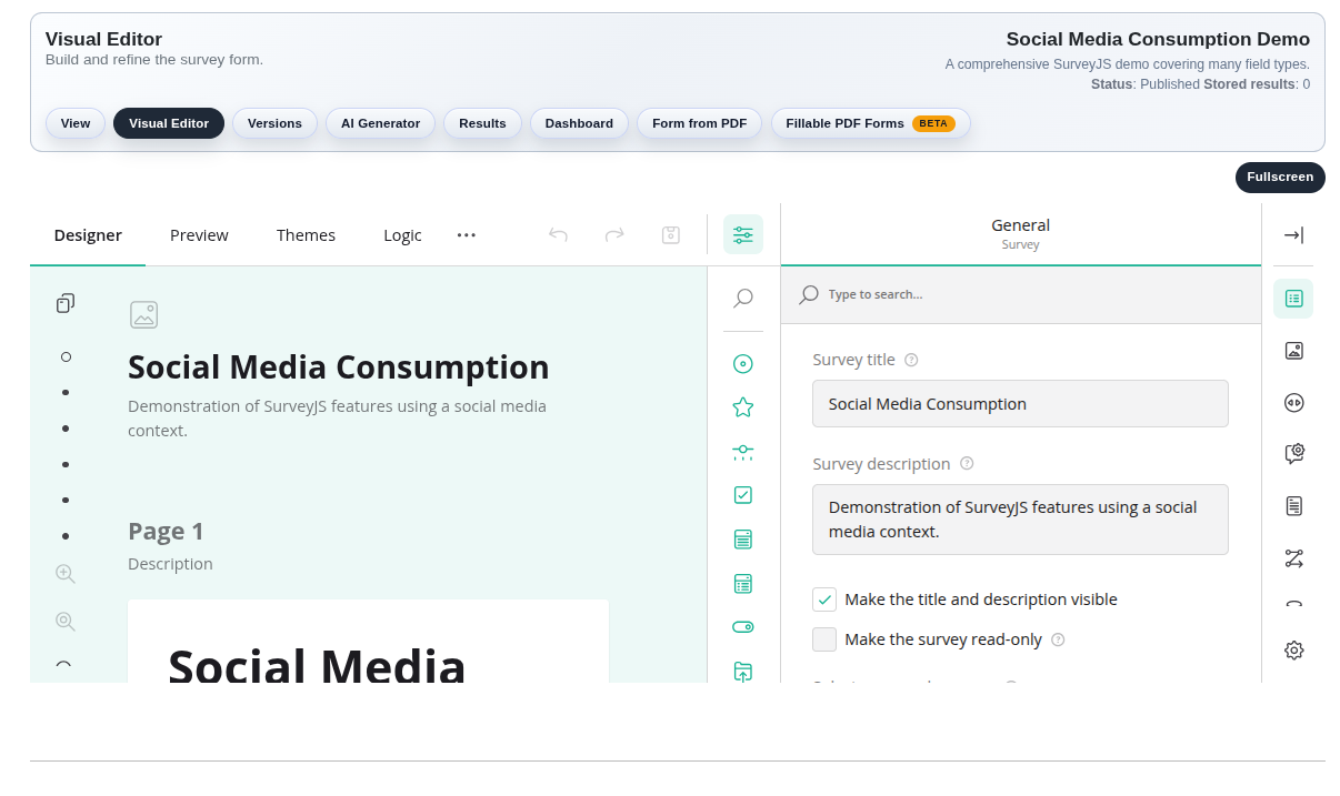Form editor screenshot